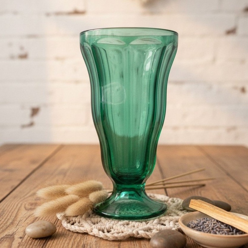 Anchor Hocking Emerald Green Parfait Glass, Dessert Float Glassware, Replacement